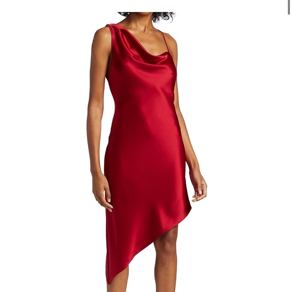 Alice and Olivia Landon Drapey Asymmetric Slip Dress